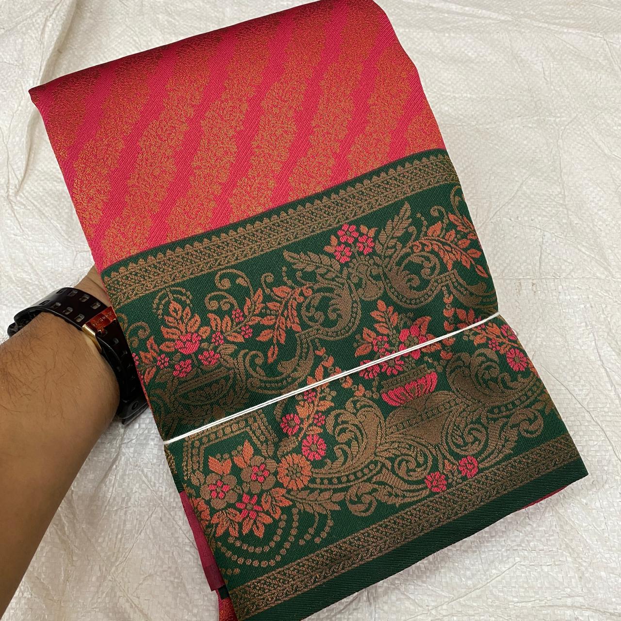 Dharmavaram Semi Pattu Silk Zari Weaving Saree